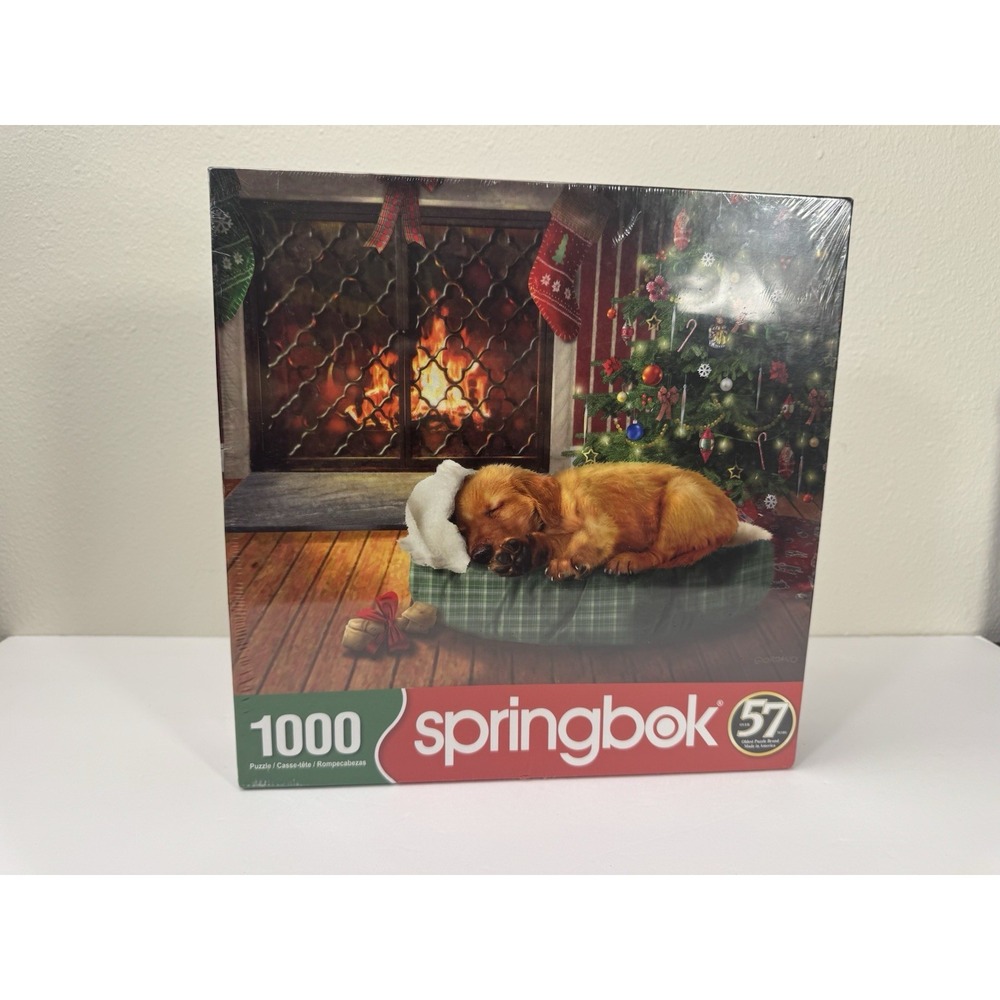 1000 Piece Springbok Jigsaw Puzzle Christmas wishes Dog NEW SEALED PLEASE Read